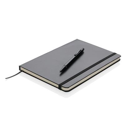 Libreta personalizada con tapa de tela y lateral de color